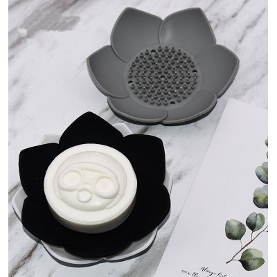 2019 Hot Sales Silicone Soap Holder Factory Flower Shape Eco-Friendly  Dish Holder For Bathroom Shower