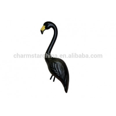 Plastic Material Black Flamingos Lawn Ornaments Garden Decoration